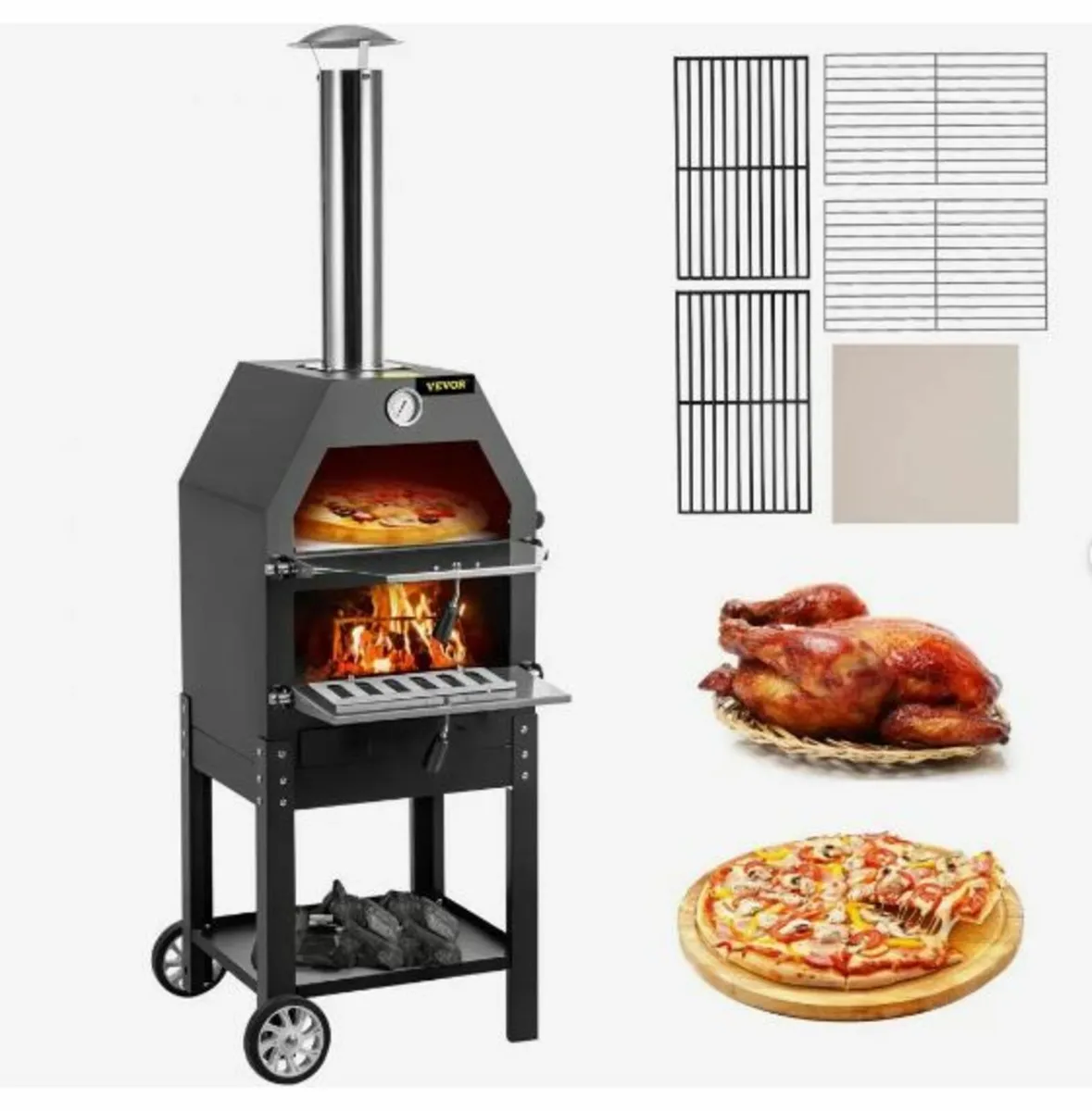 Outdoor Pizza Oven, 12" Wood Fire - Image 1