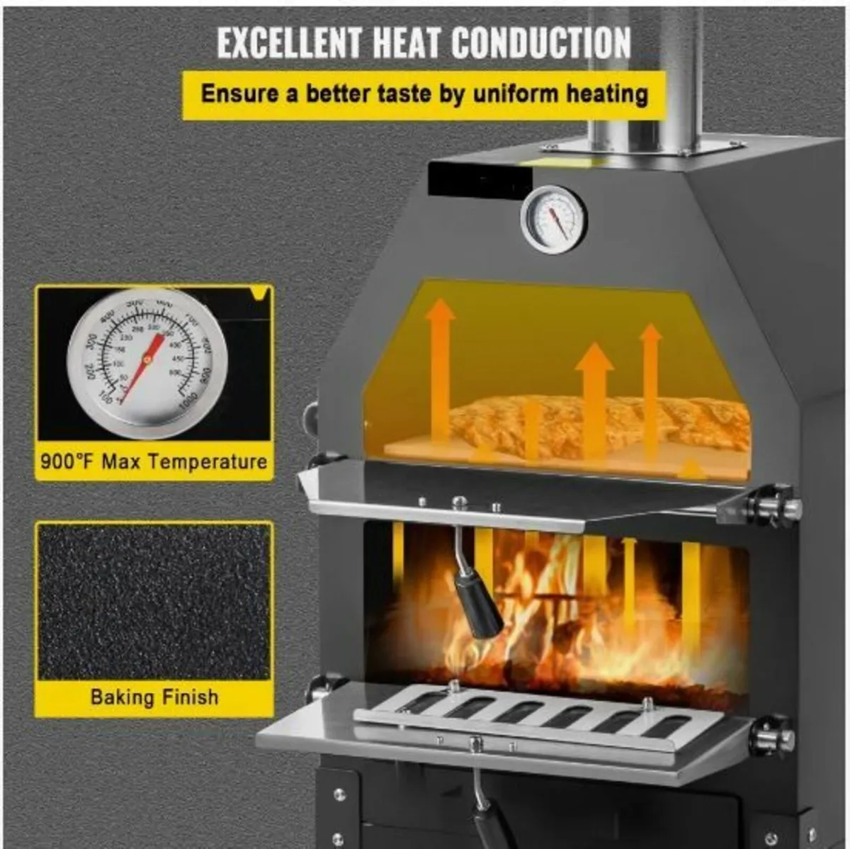 Outdoor Pizza Oven, 12" Wood Fire - Image 2