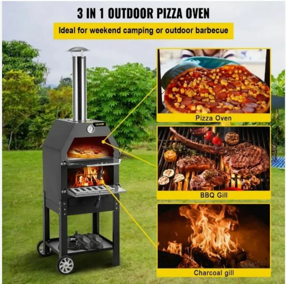 Outdoor Pizza Oven, 12" Wood Fire - Image 3