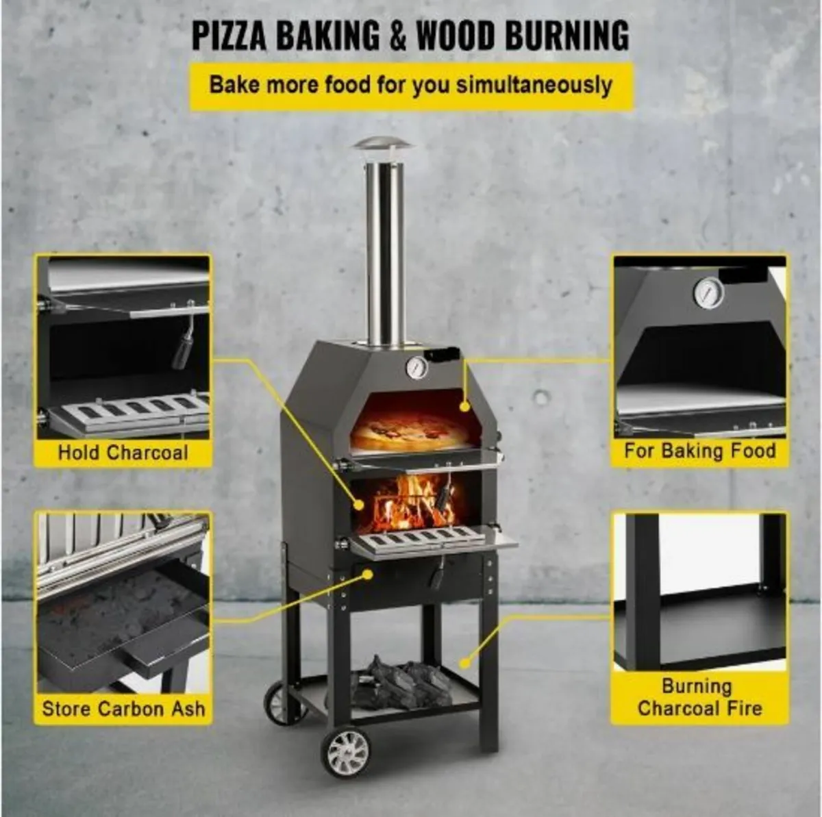Outdoor Pizza Oven, 12" Wood Fire - Image 4