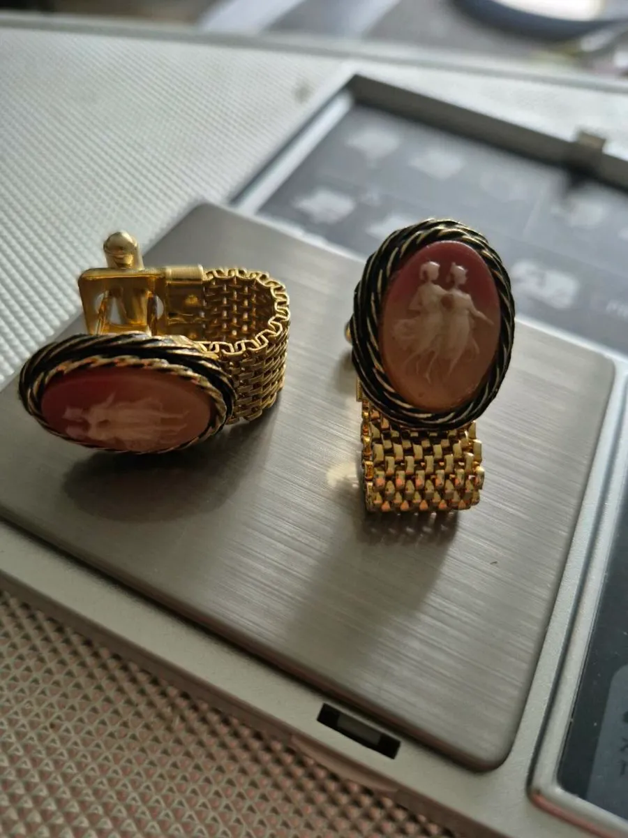 Vintage antique cameo cufflinks - Image 1