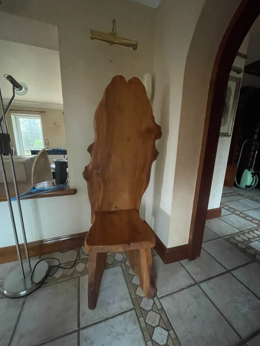 Oak Chair & Mirror - Image 1