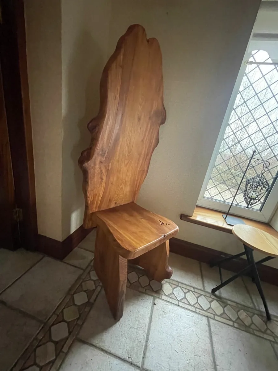 Oak Chair & Mirror - Image 2