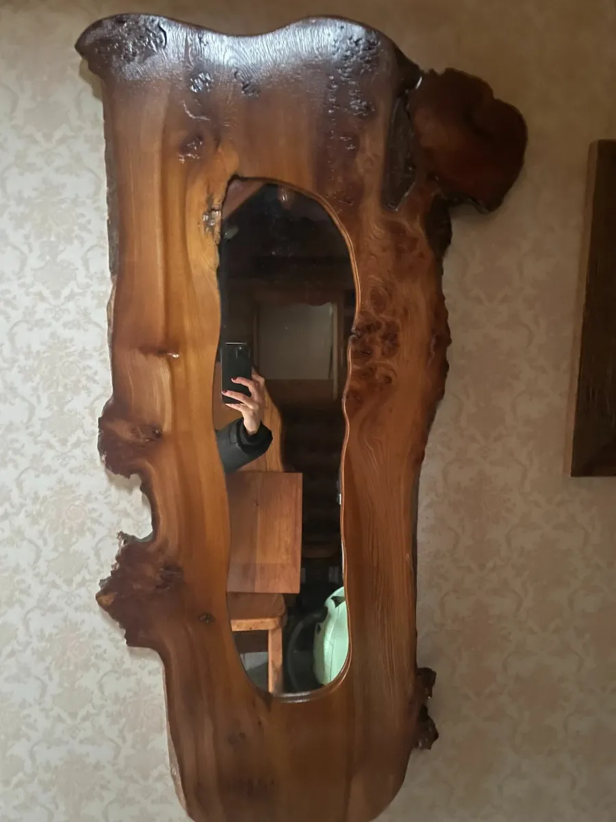 Oak Chair & Mirror - Image 3