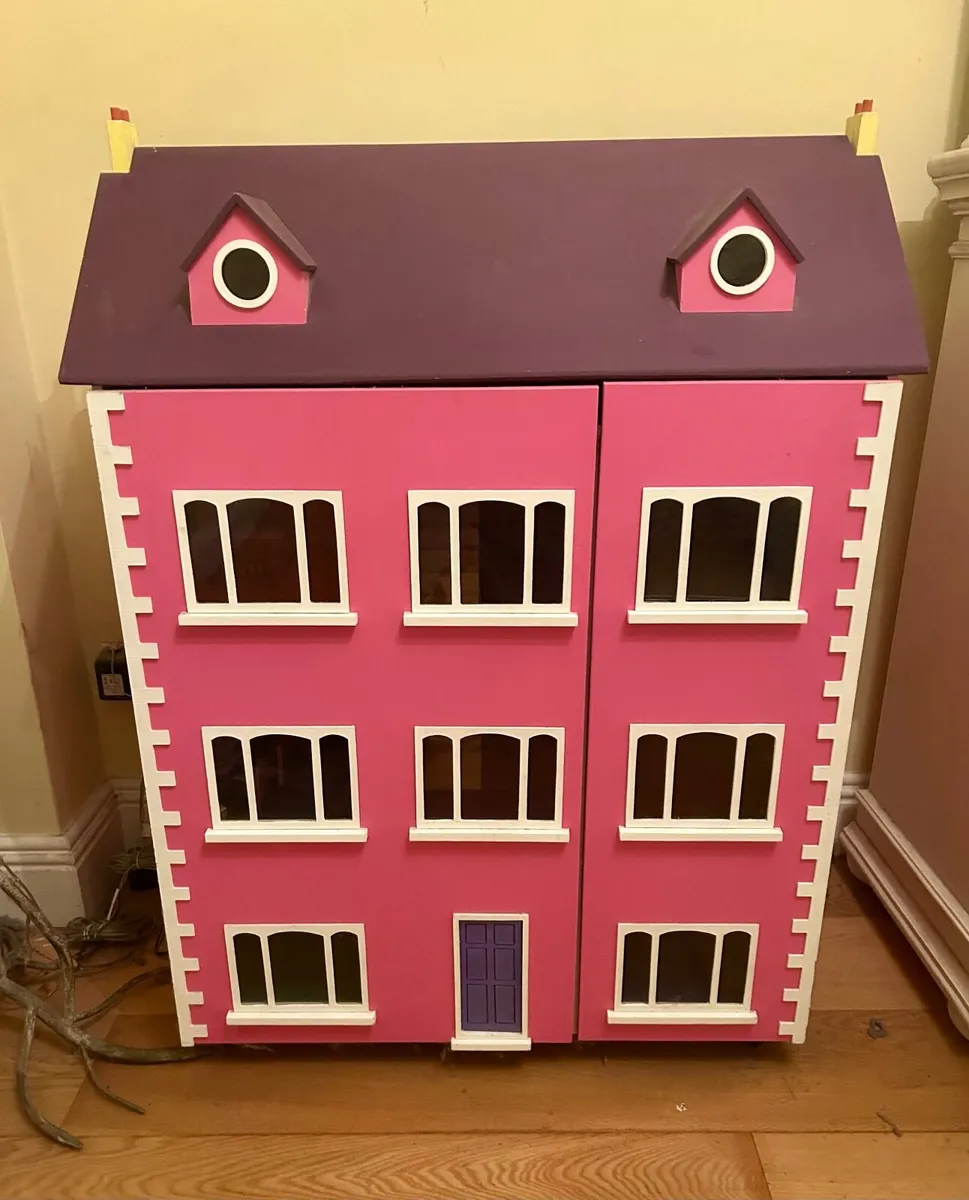 Handmade Wooden Dolls House - Image 1