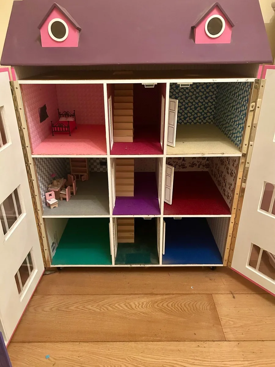 Handmade Wooden Dolls House - Image 2
