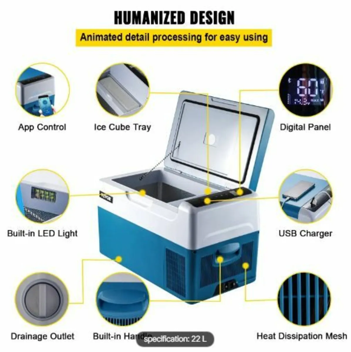 Car Refrigerator 22L Compressor Portable - Image 2