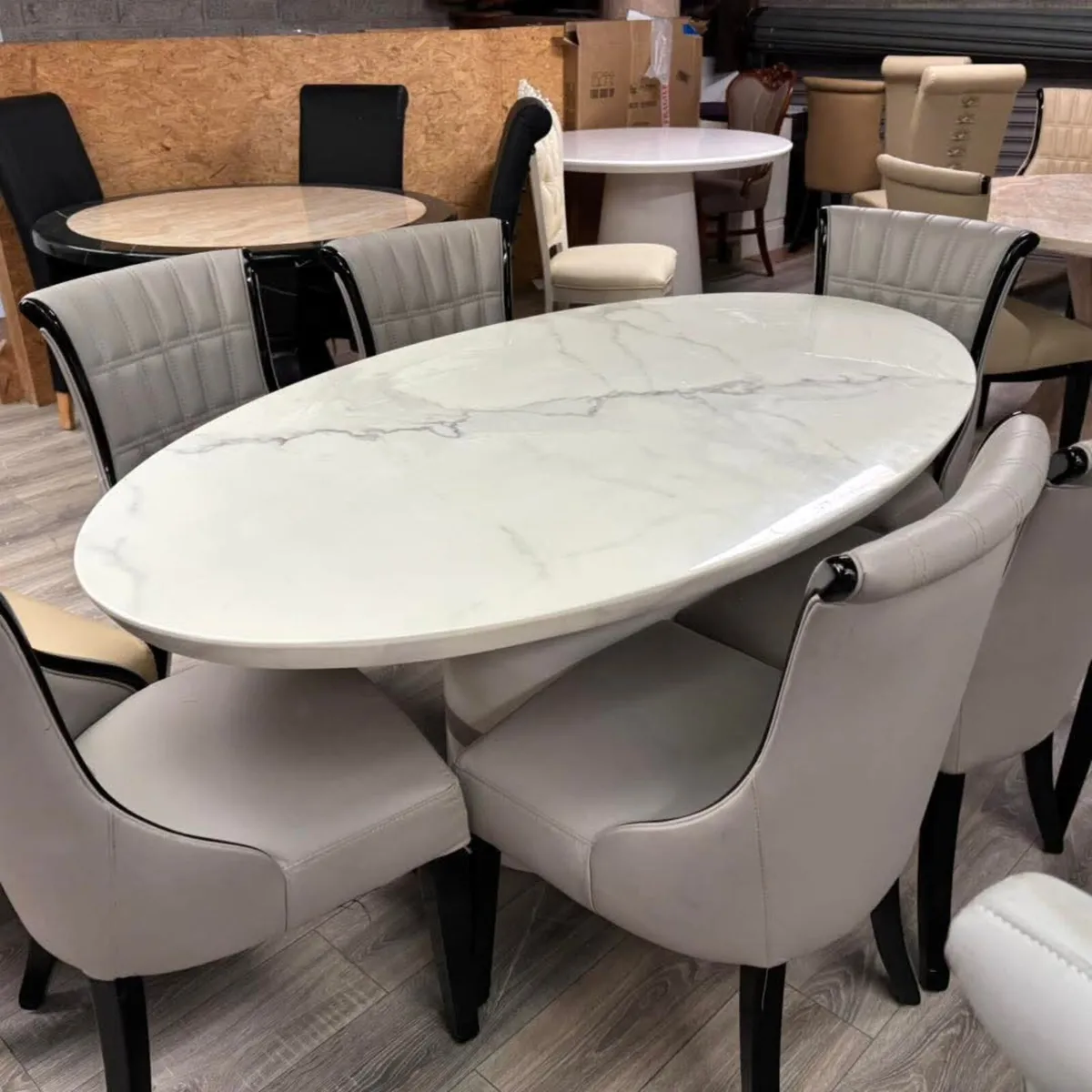 1.6m Kitchen Dining Table With 6 Chairs - Image 2