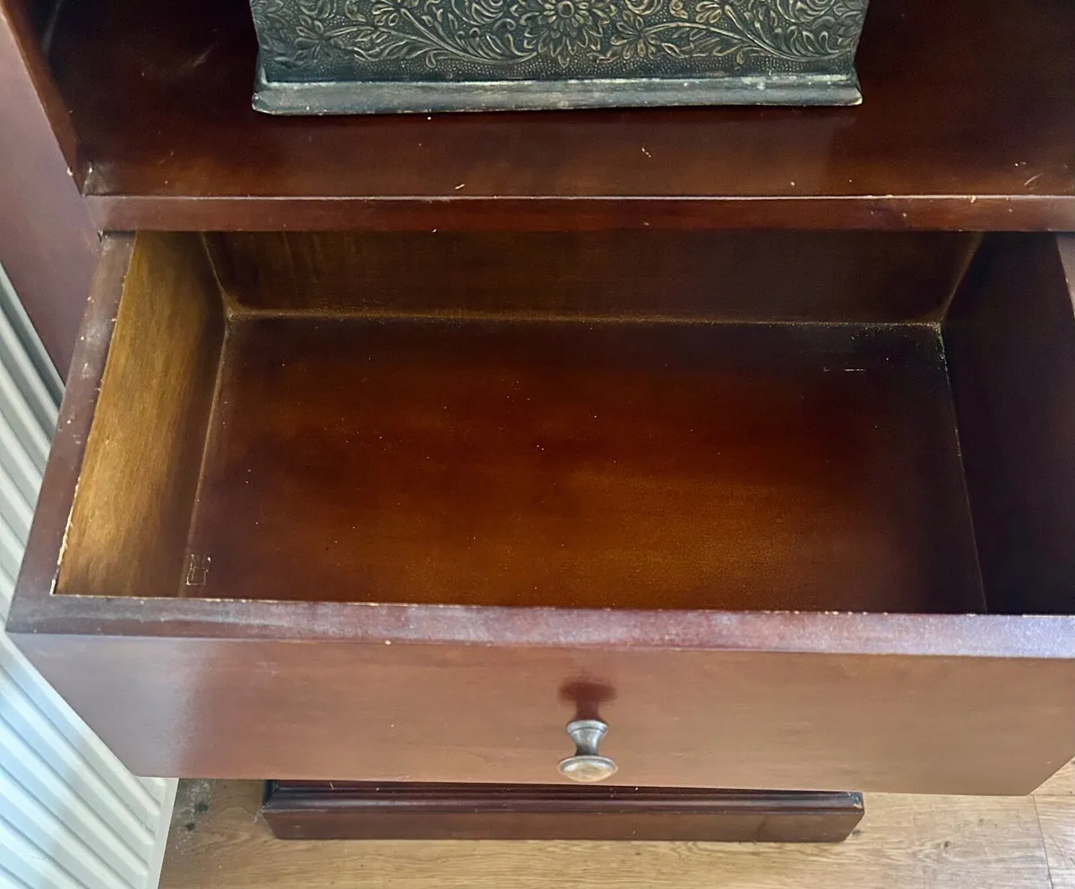 Mahogany Wood Cabinet with Wine Rack - Image 3