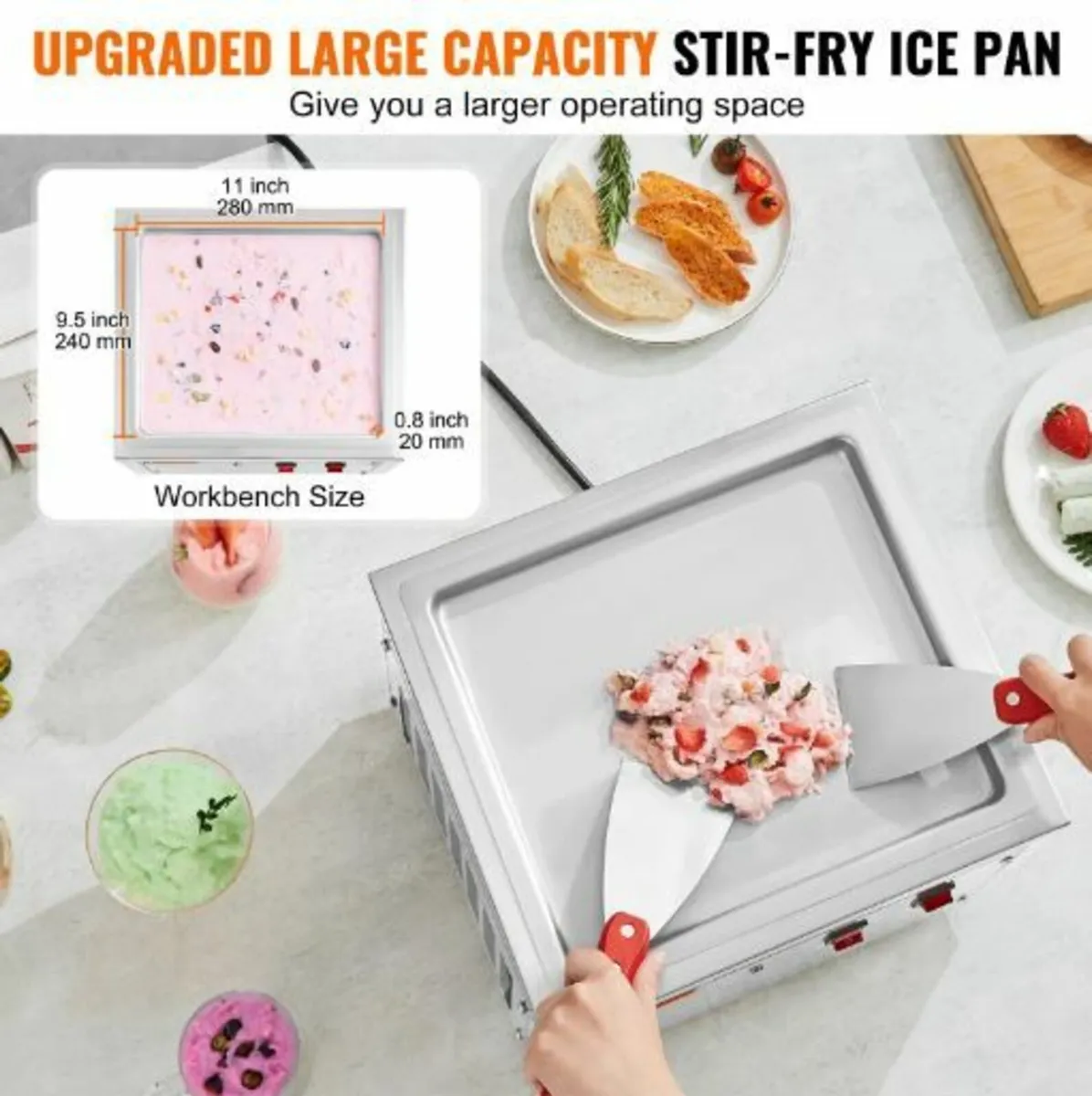 Fried Ice Cream Roll Machine Rolled Ice Cream Mak - Image 2
