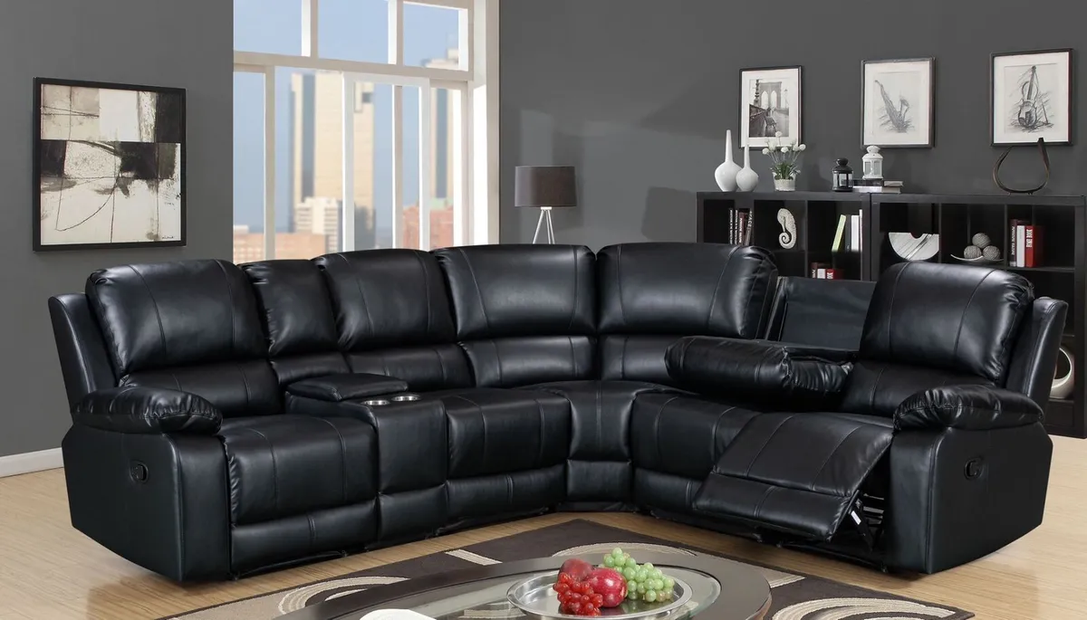 Vancouver Grey Fabric Manual Recliner Sofa - Image 2