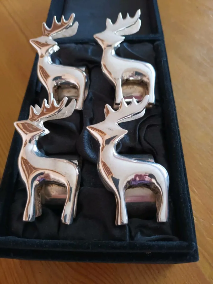 Vintage  Double Antler  Reindeer  Napkin  Rings - Image 2
