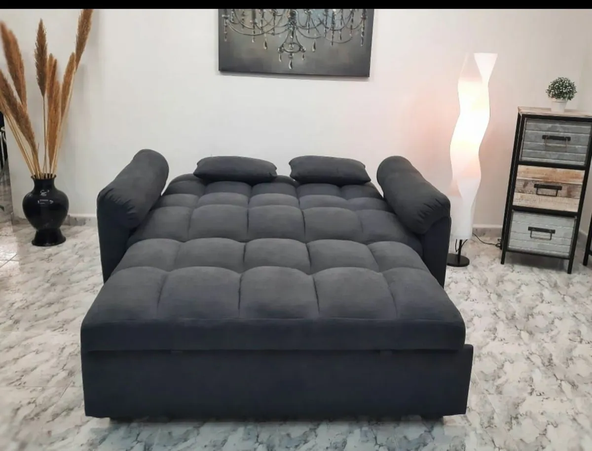 Pull Out Double Sofa Bed – 2 Seater Fabric Sleeper - Image 2