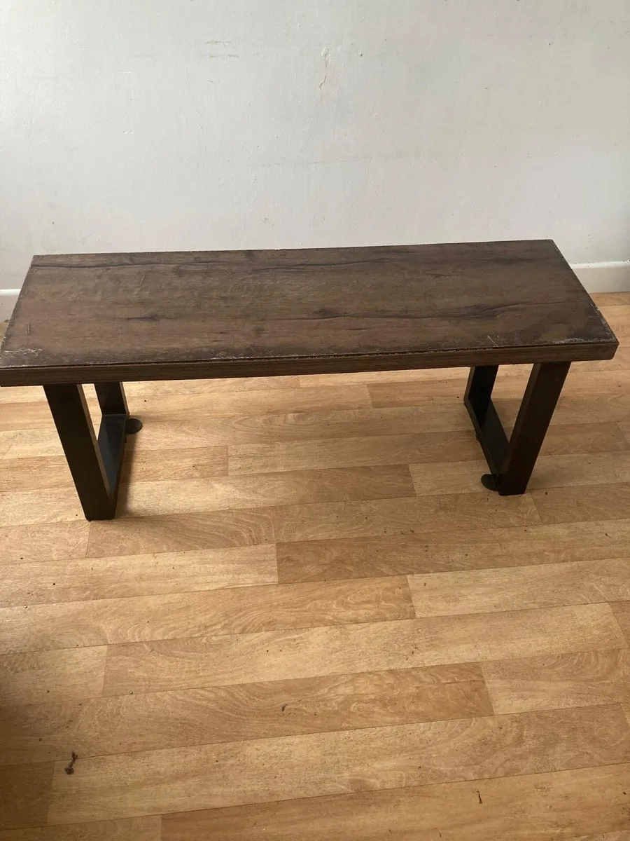 2 two-seater bench with small table for sale - Image 1