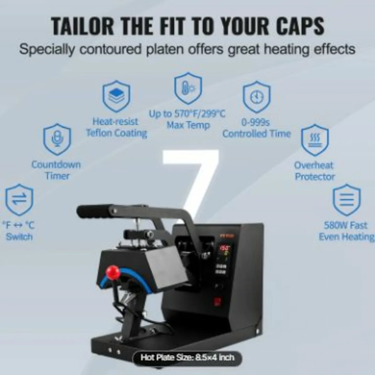 Hat Heat Press, 4-in-1 Cap Heat Press Machine - Image 2
