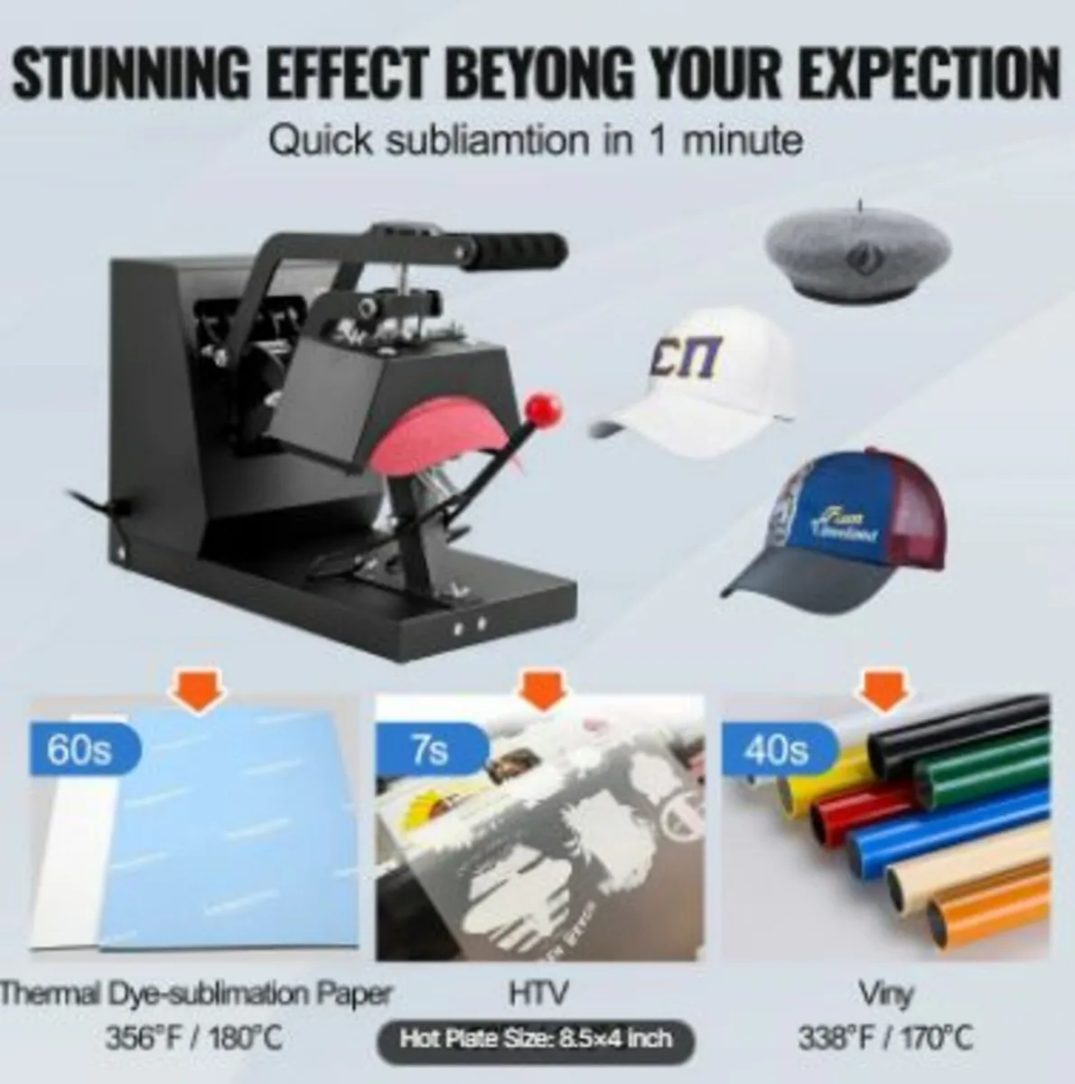 Hat Heat Press, 4-in-1 Cap Heat Press Machine - Image 3