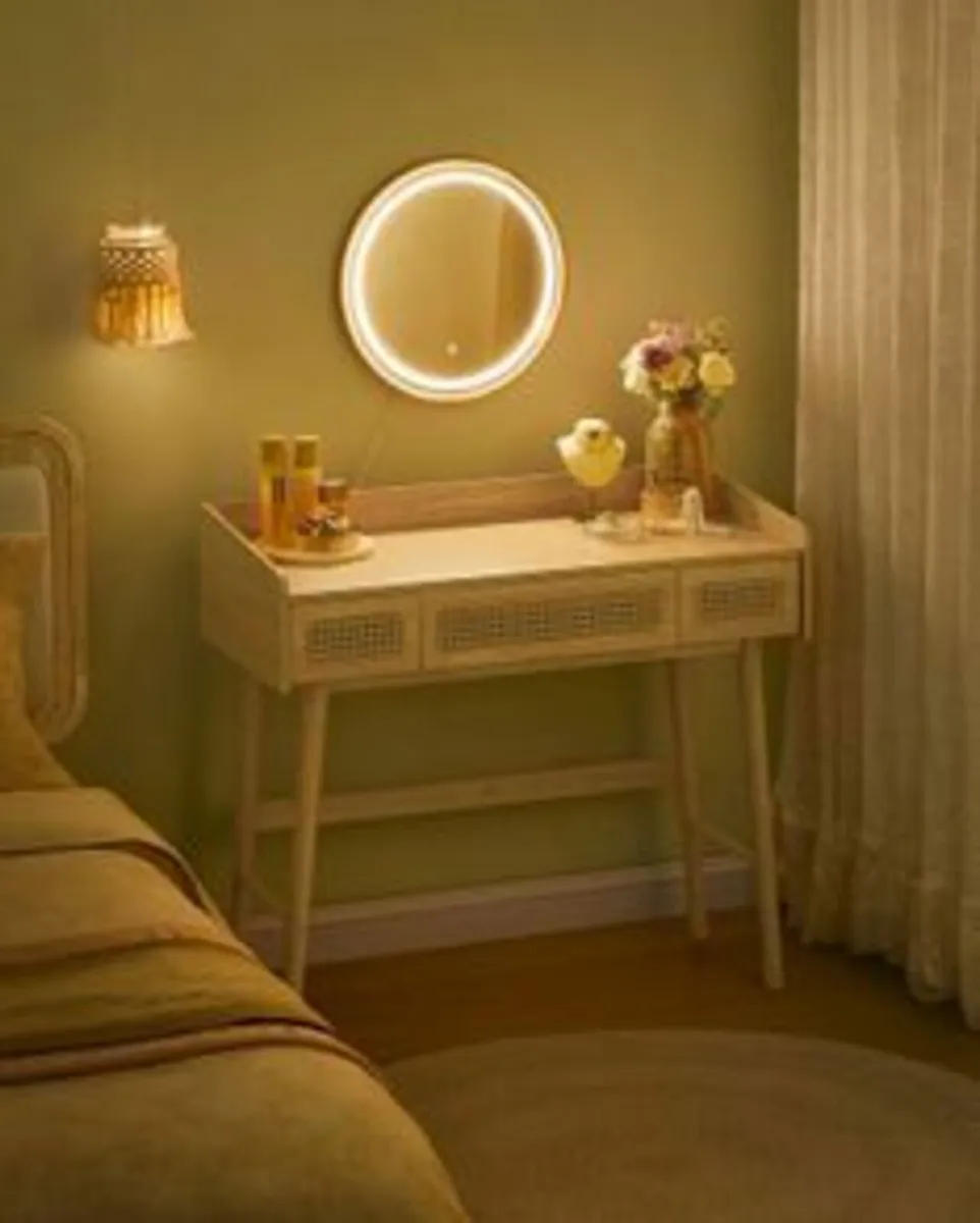 Dressing Table Boho Style with adjustable Mirror w - Image 1