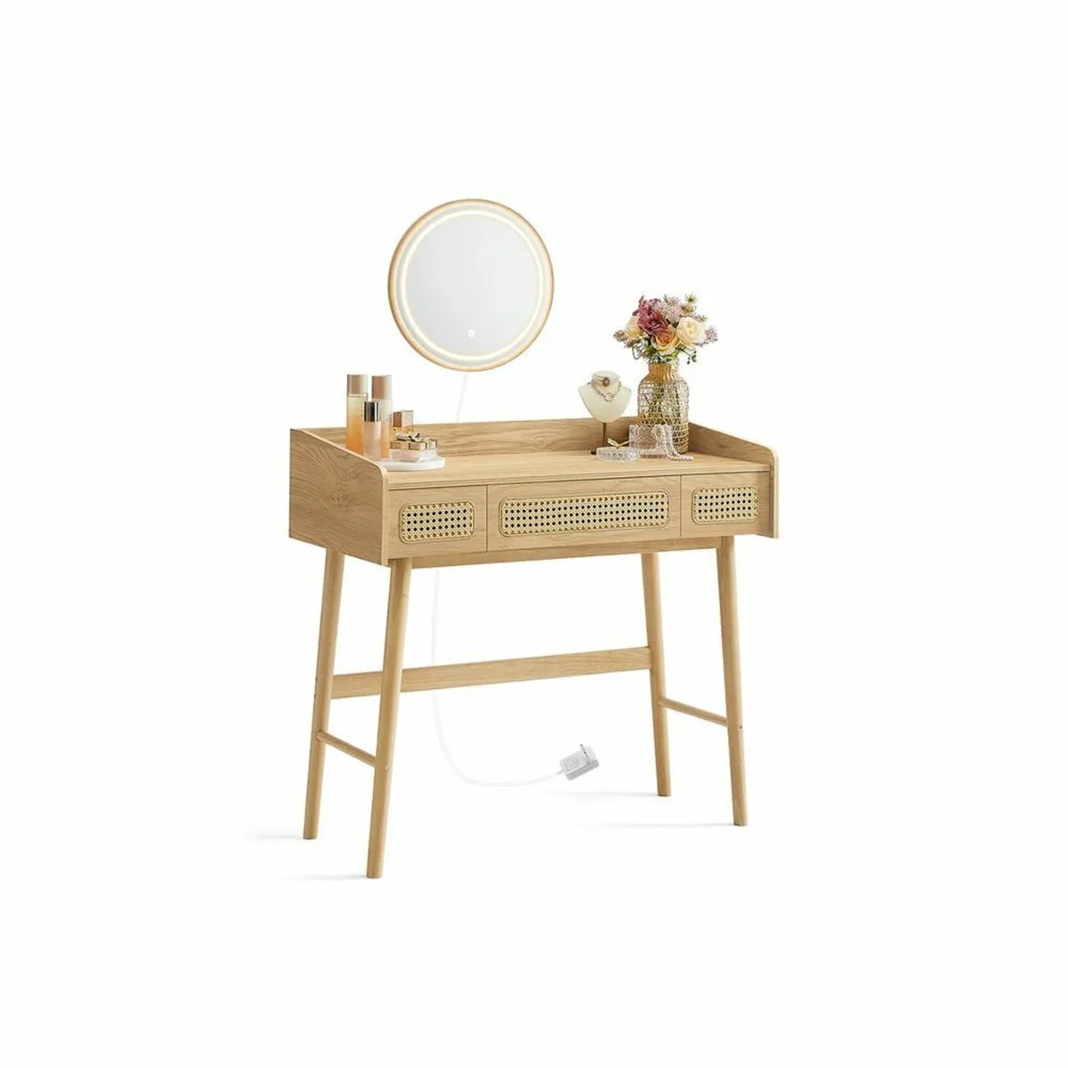Dressing Table Boho Style with adjustable Mirror w - Image 2