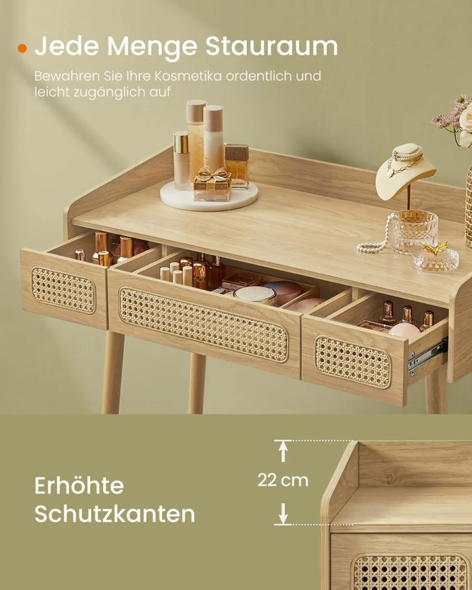 Dressing Table Boho Style with adjustable Mirror w - Image 3