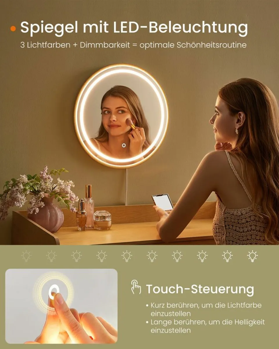 Dressing Table Boho Style with adjustable Mirror w - Image 4