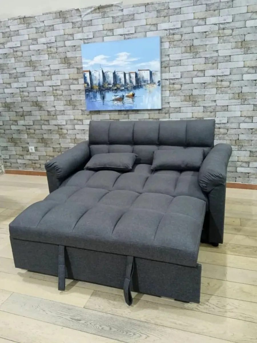 Pull Out Double Sofa Bed – 2 Seater Fabric Sleeper - Image 2