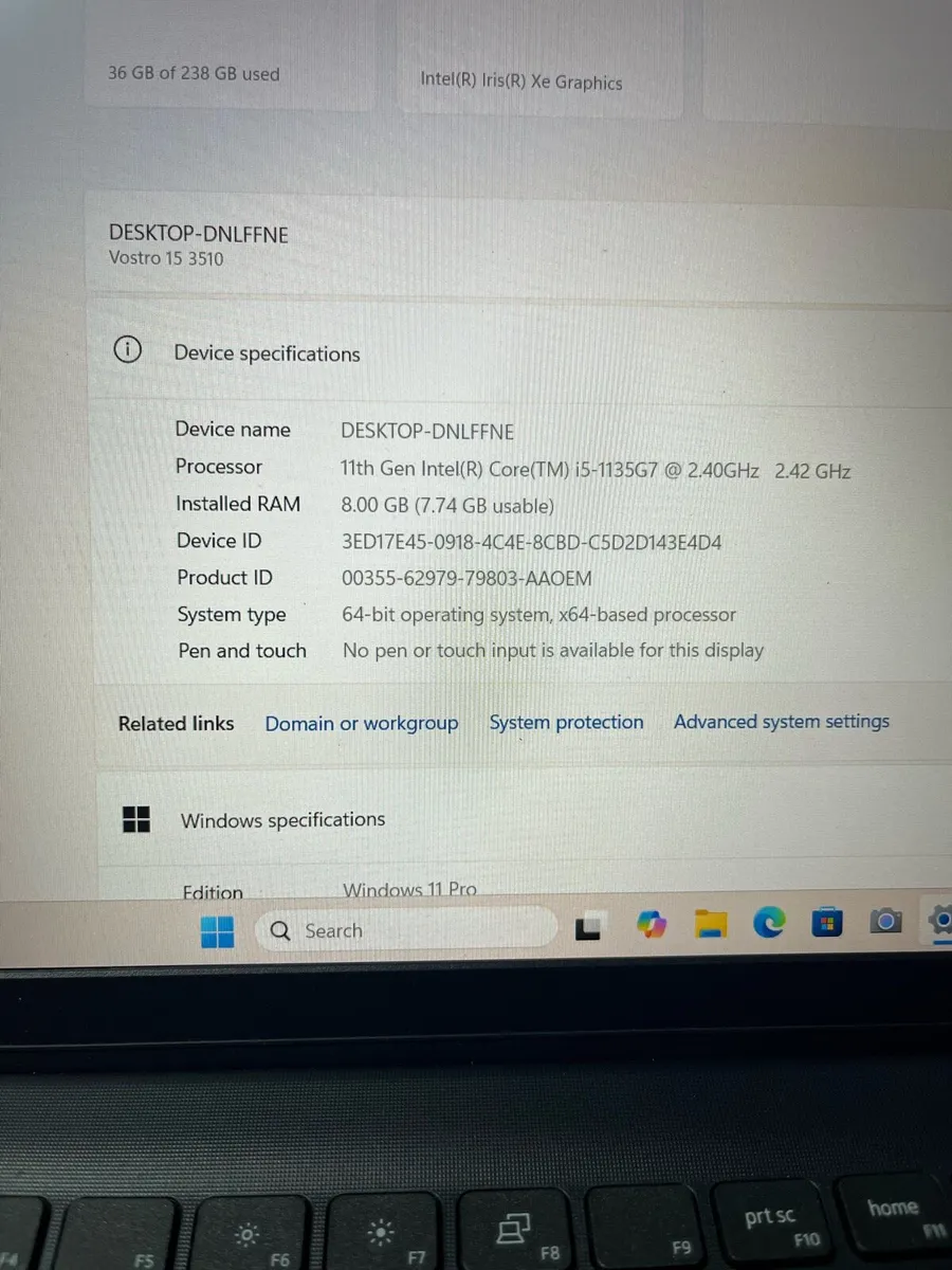 Dell laptop i5 11th gen 8-256 w11 - Image 4