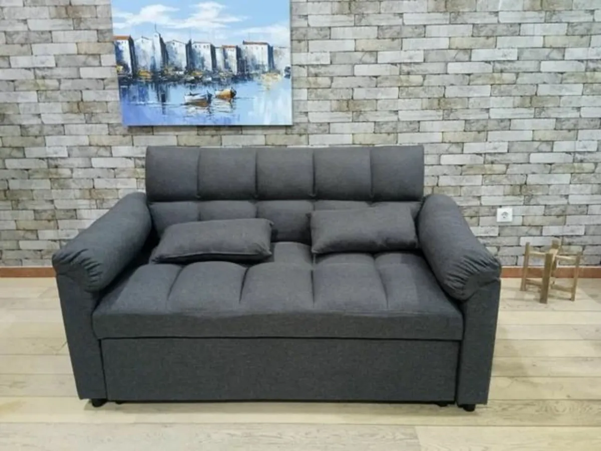 Pull Out Double Sofa Bed – 2 Seater Fabric Sleeper - Image 2