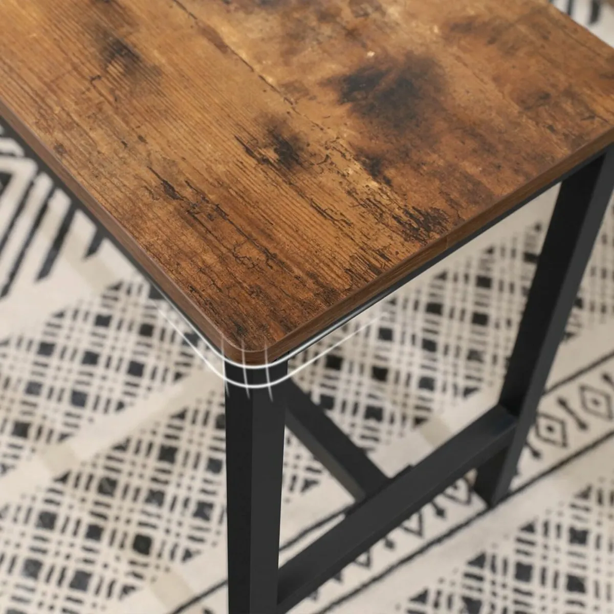 Benches Set of 2 industrial look benches for dinin - Image 3