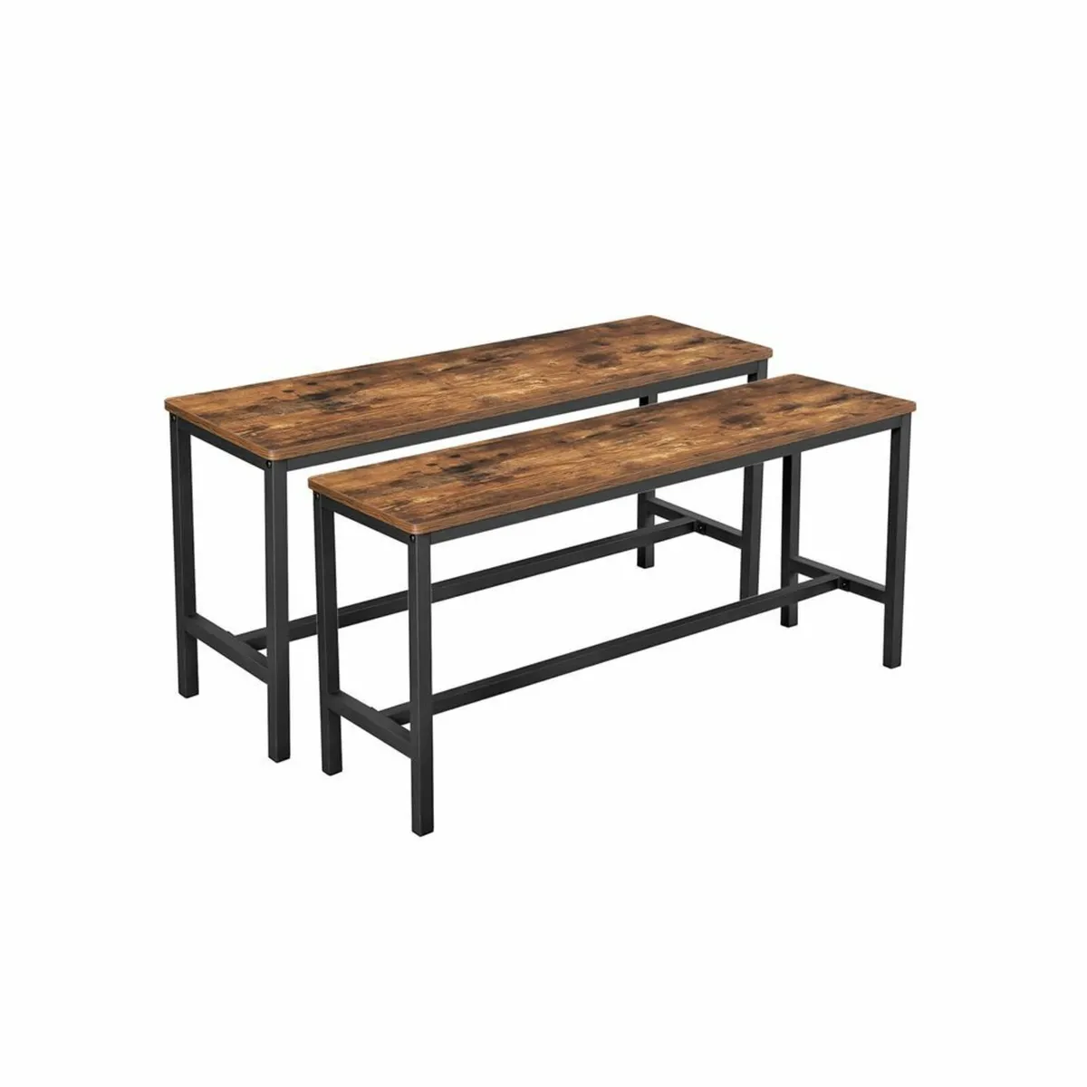 Benches Set of 2 industrial look benches for dinin - Image 1