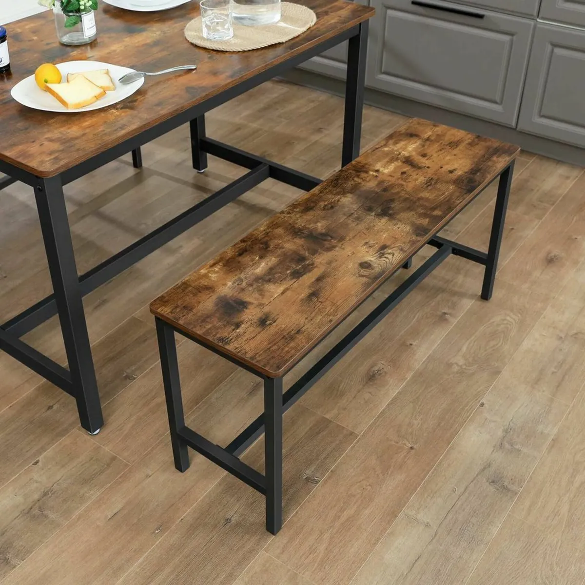 Benches Set of 2 industrial look benches for dinin - Image 2