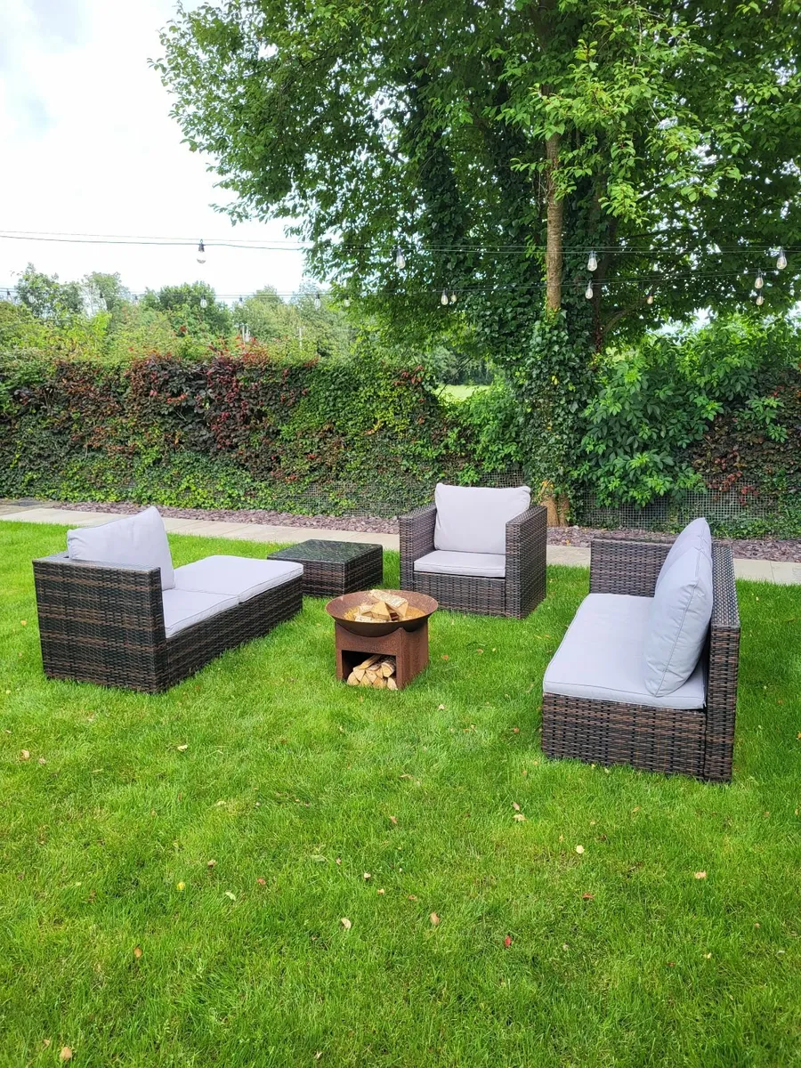Garden Furniture Set incl. Fire Pit and Storage - Image 4