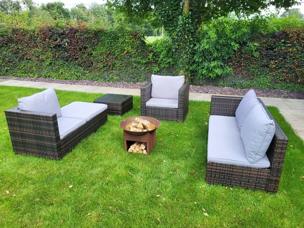 Garden Furniture Set incl. Fire Pit and Storage - Image 1