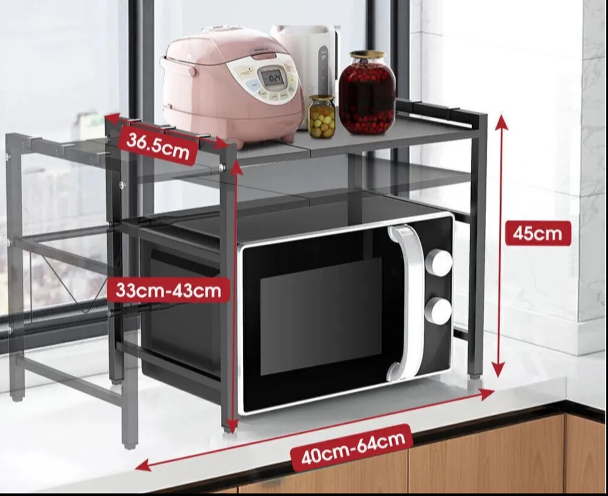 NEW 2 Tier Adjustable Rack for Microwave - Image 2