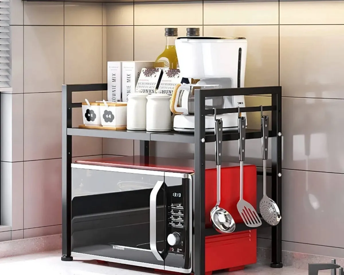 NEW 2 Tier Adjustable Rack for Microwave - Image 1