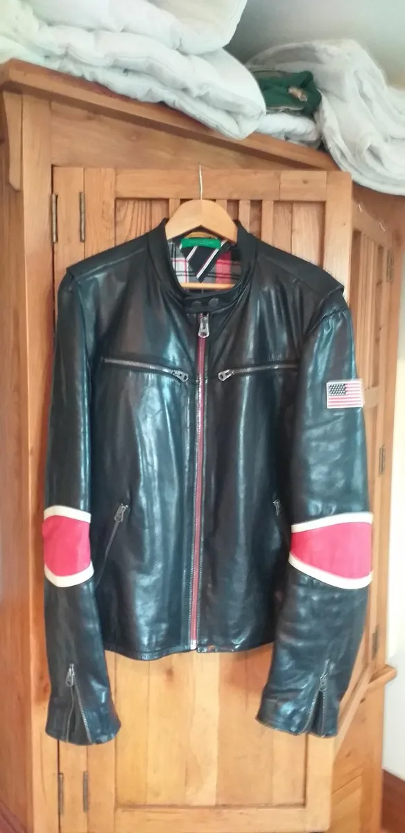 Tommy Hilfiger Black Leather Biker Jacket - Image 1
