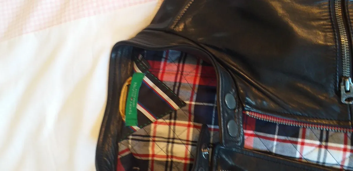 Tommy Hilfiger Black Leather Biker Jacket - Image 3