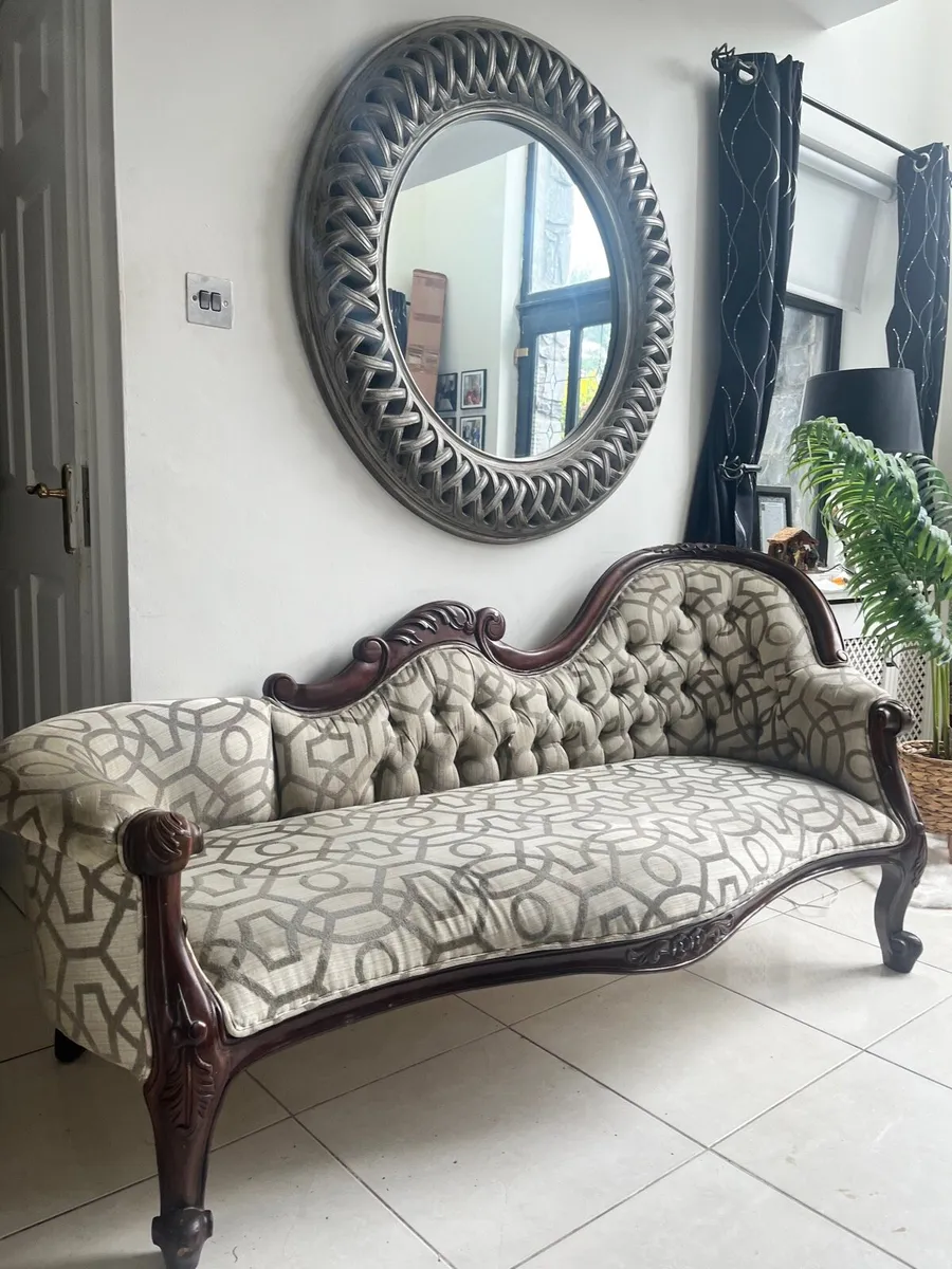 Chaise Loungue Mirror Console Table & Chair - Image 1