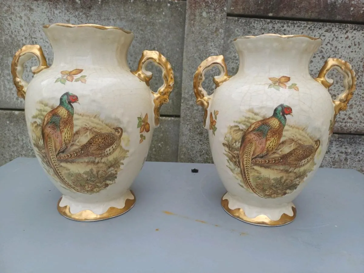1940s Staffordshire Vases - Image 1