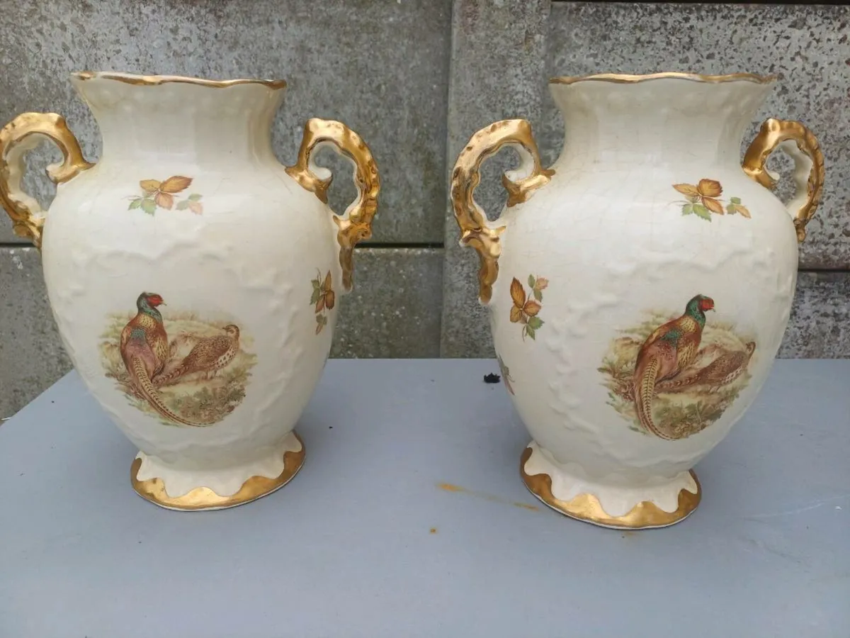 1940s Staffordshire Vases - Image 2
