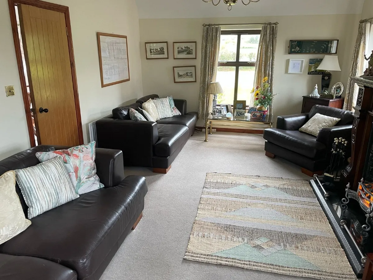 M& Large Genuine Leather 3 seater Sofa - Image 2