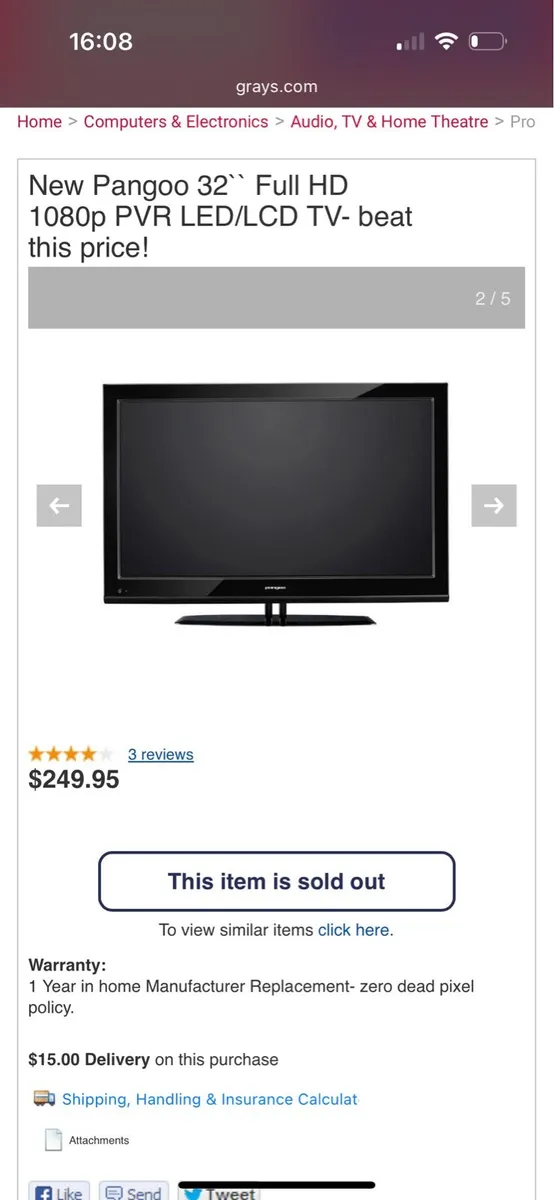 Pangoo 32`` Full HD 1080p PVR LED/LCD - Image 3