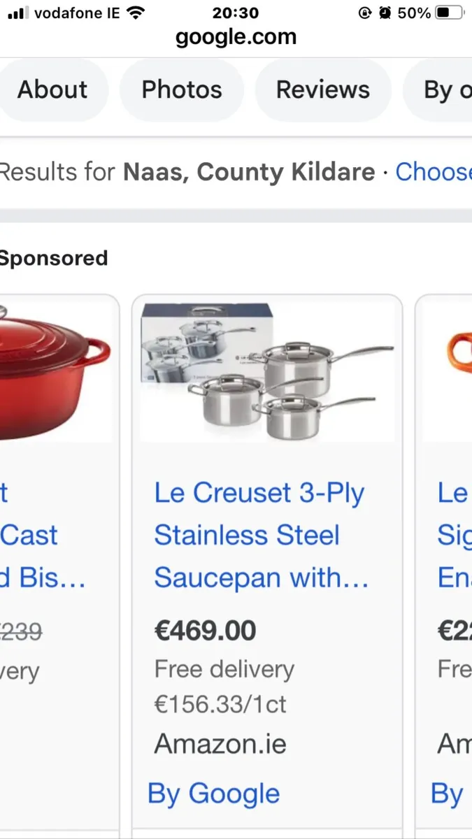 3 PIECE LE CREUSET SAUCEPAN SET FOR SALE - Image 2
