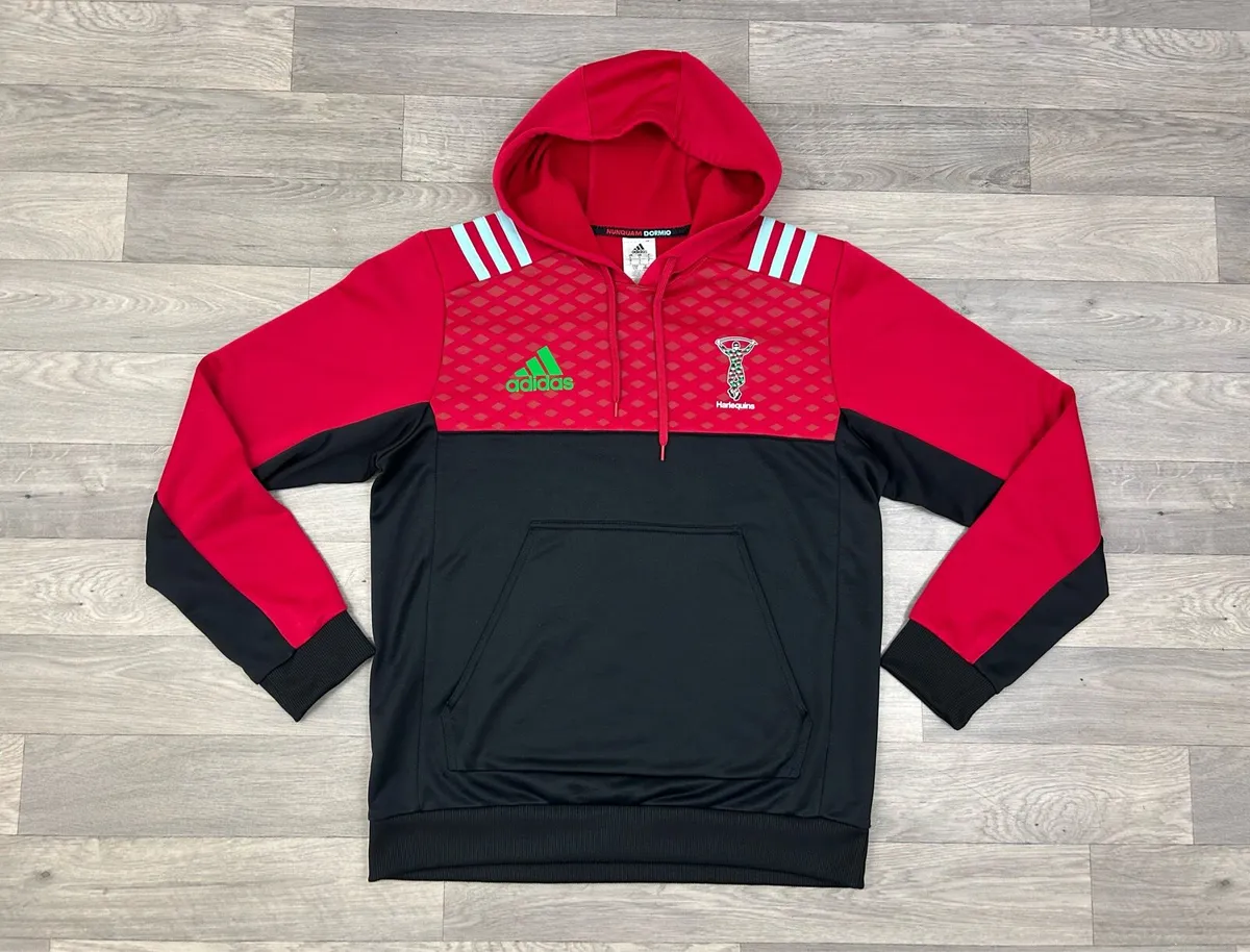 Adidas Harlequins Rugby Hoodie Mens Large - Image 1