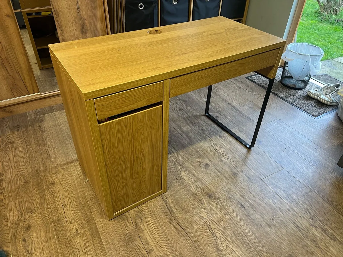 IKEA Micke Desk - Oak Finish - Image 1