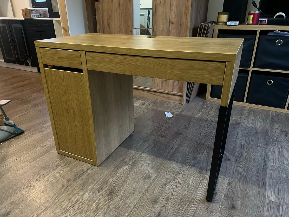 IKEA Micke Desk - Oak Finish - Image 2