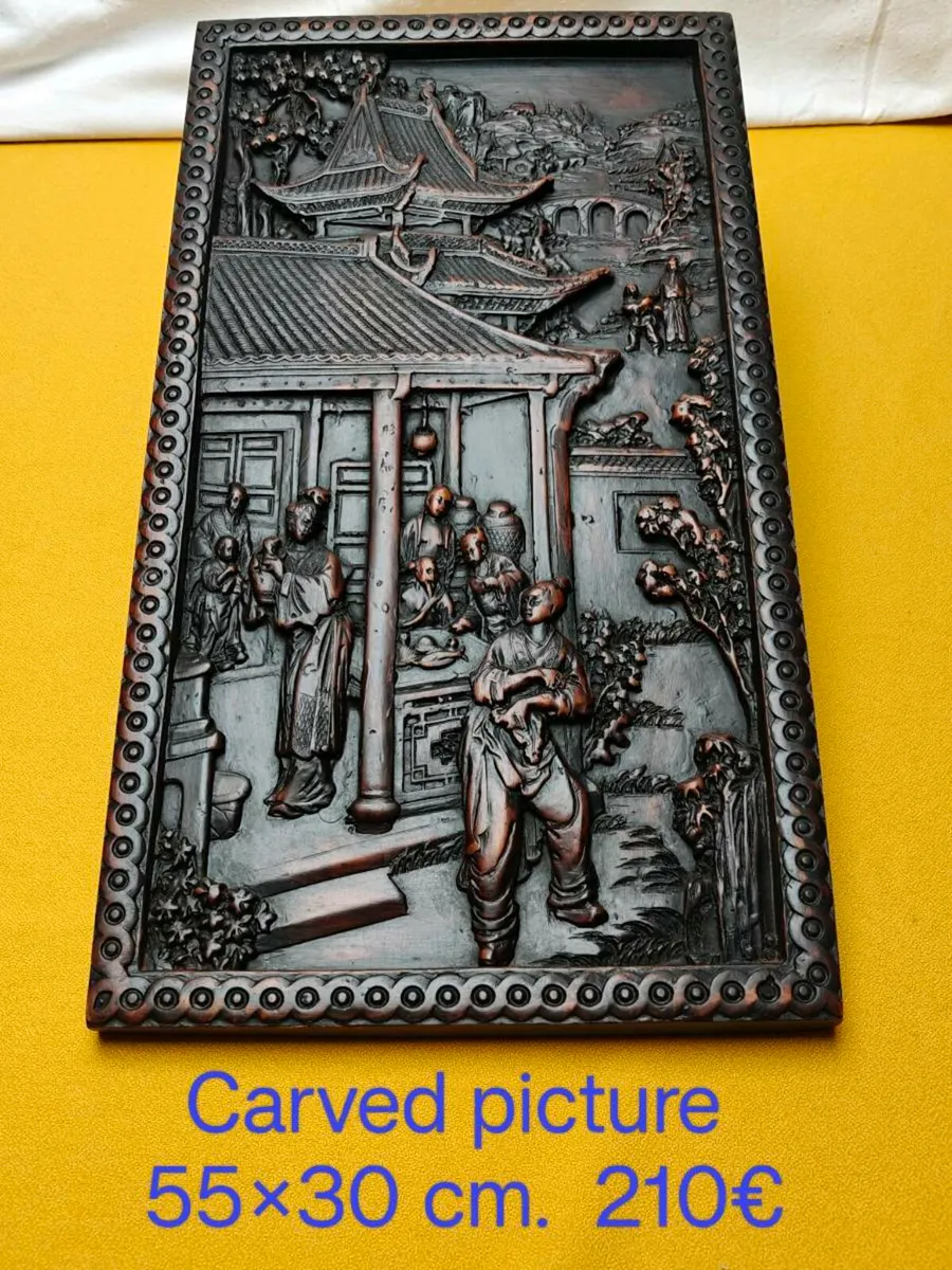 Carved wood picture, wall decoration