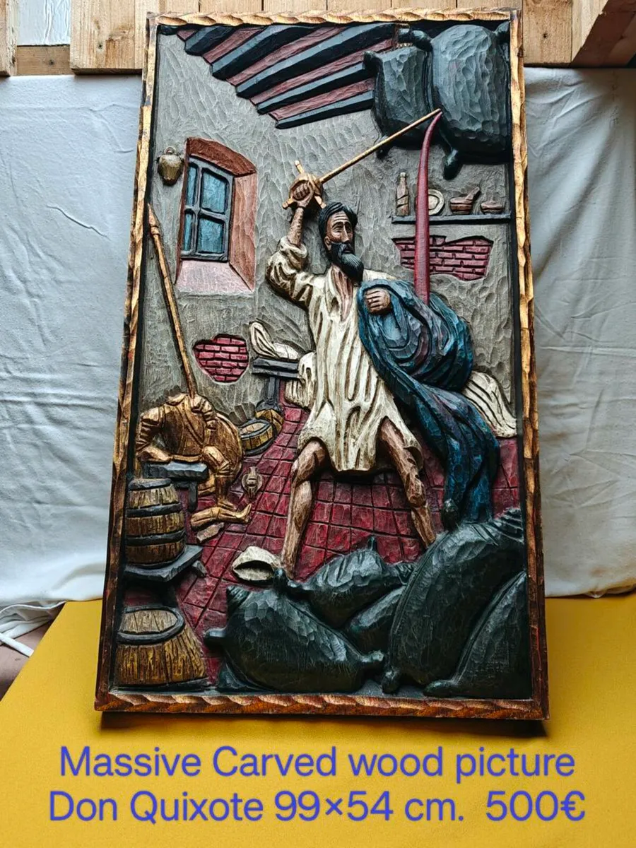 Carved wood picture, wall decoration