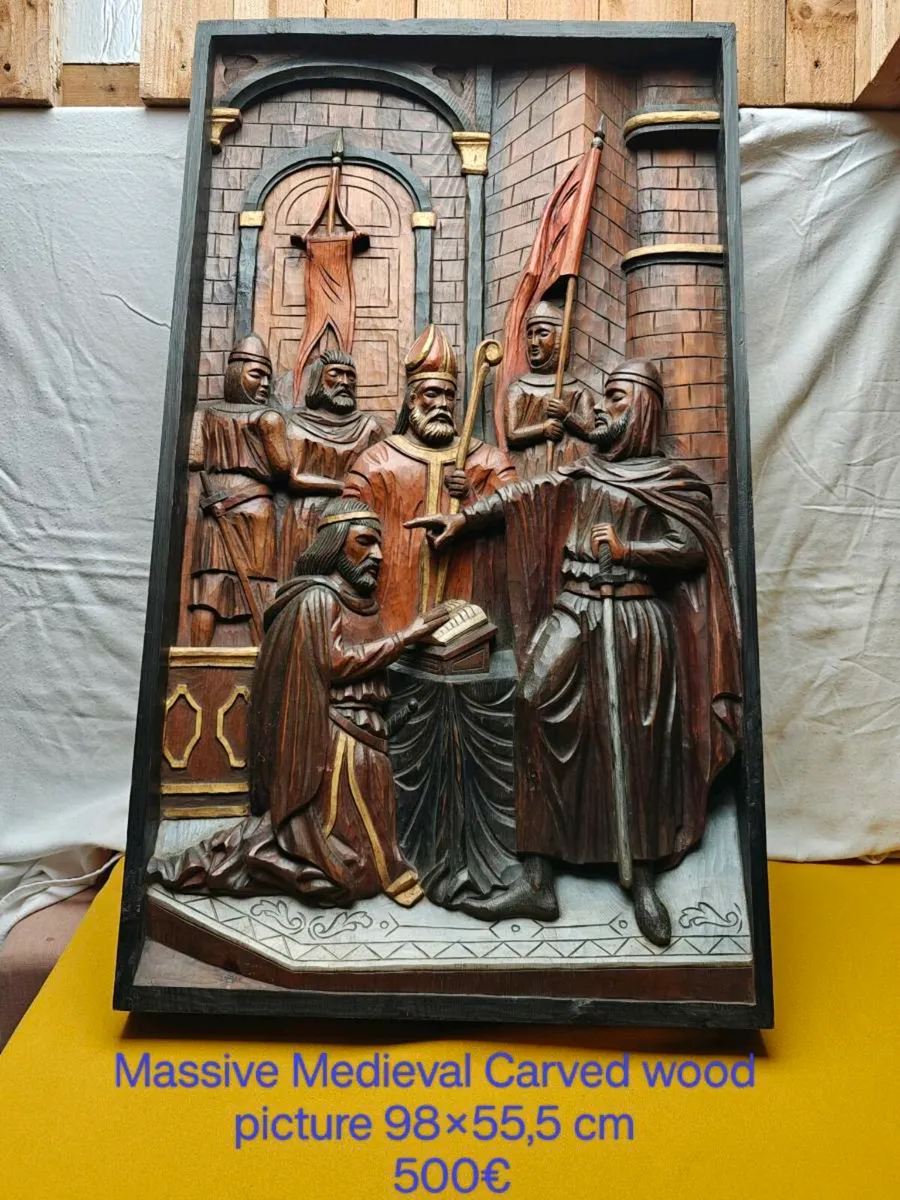 Carved wood picture, wall decoration