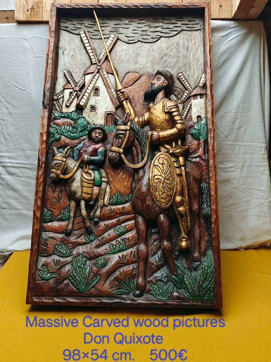 Carved wood picture, wall decoration