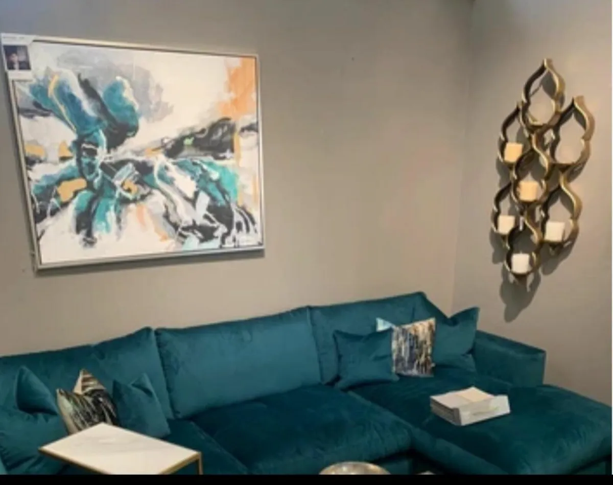 Bergen 3 seater with chaise Lumino teal Dark Feet - Image 3